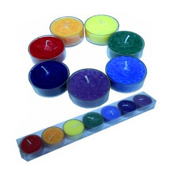Kaars: Chakra theelicht geurkaarsjes set, uitverkocht