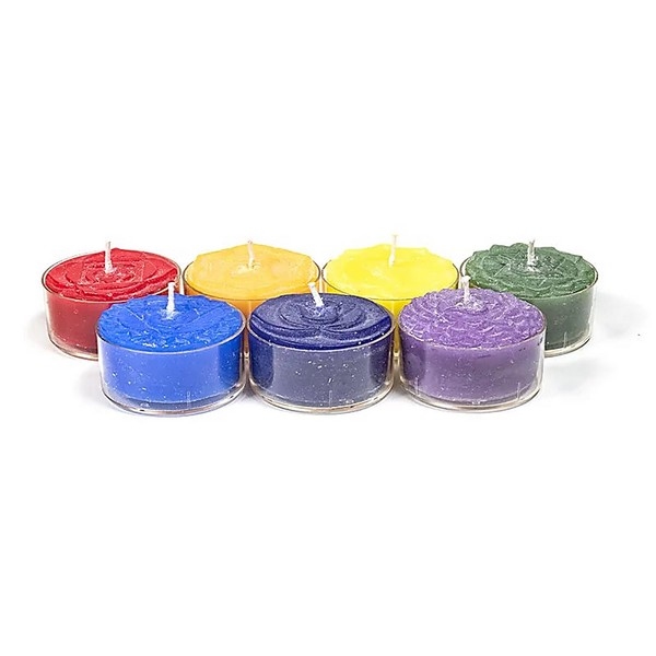 Kaars: Chakra theelicht geurkaarsjes set, uitverkocht