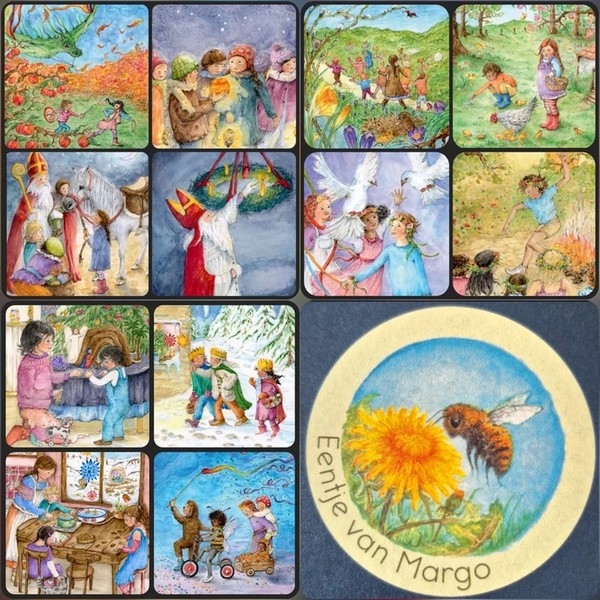 .Kaartenset - "Feesten van het jaar" 2026 versie ! (12st) 9x9cm