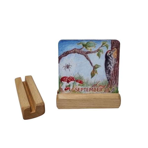 .Kaartenset - "voor elke maand een kaartje" (12st) 9x9cm