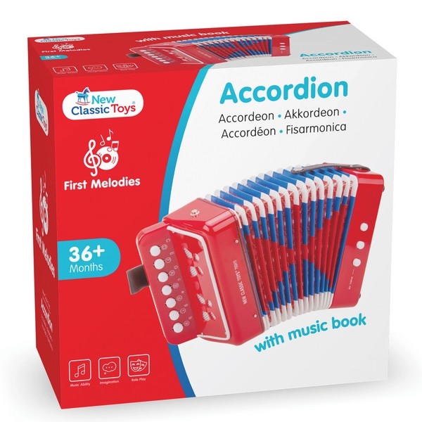 Accordeon, Rood, met Muziekboek