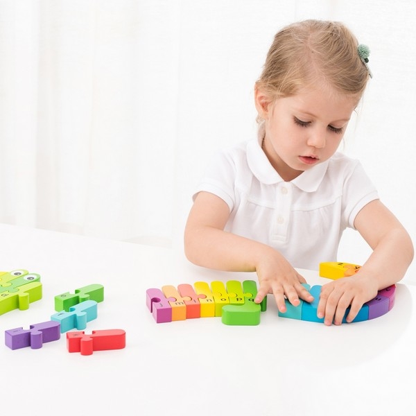 Alfabet puzzel krokodil - Woet
