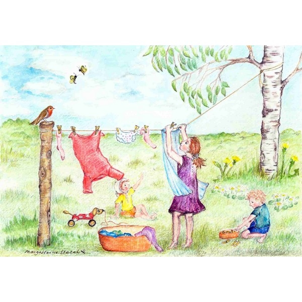 Ansichtkaart 1.36 Was ophangen - 10 stuks (nog 1x)