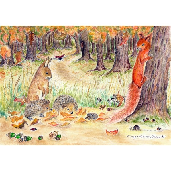 Ansichtkaart 1.71 Herfst Geluk - 10 stuks