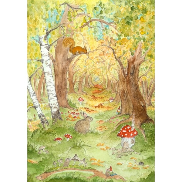 Ansichtkaart 2.04 Herfstbos - 10 stuks, uitverkocht