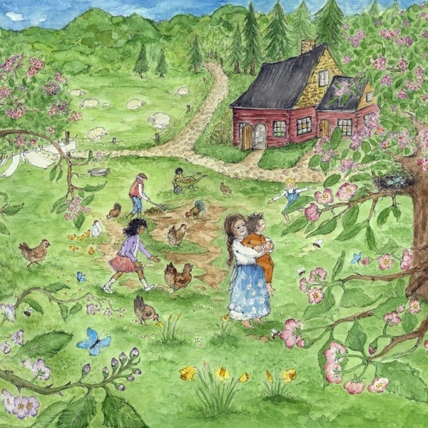 Ansichtkaart 2.31 Het rode huis in de lente - 10 stuks