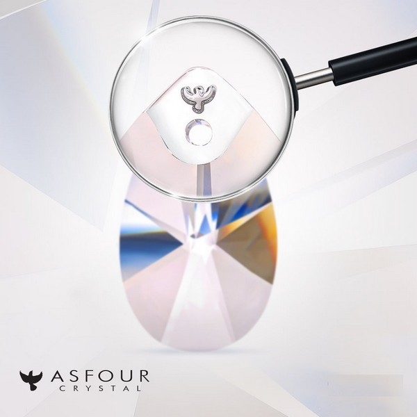 Asfour Kristal - Achthoek DUBBEL gat 14 mm