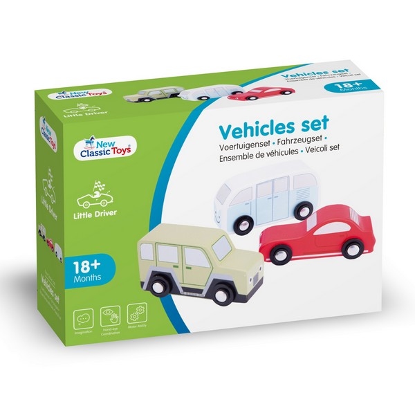 Auto / blije voertuigen - set van 3 stuks - New Classic Toys