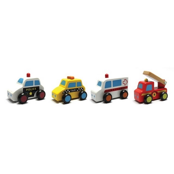 Auto set 4 stuks   (Politie, Ambulance, Brandweer, Taxi)
