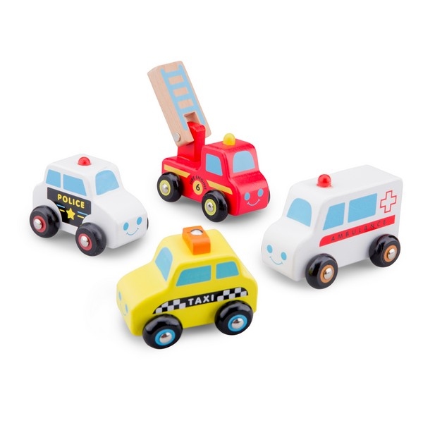 Auto set 4 stuks   (Politie, Ambulance, Brandweer, Taxi)