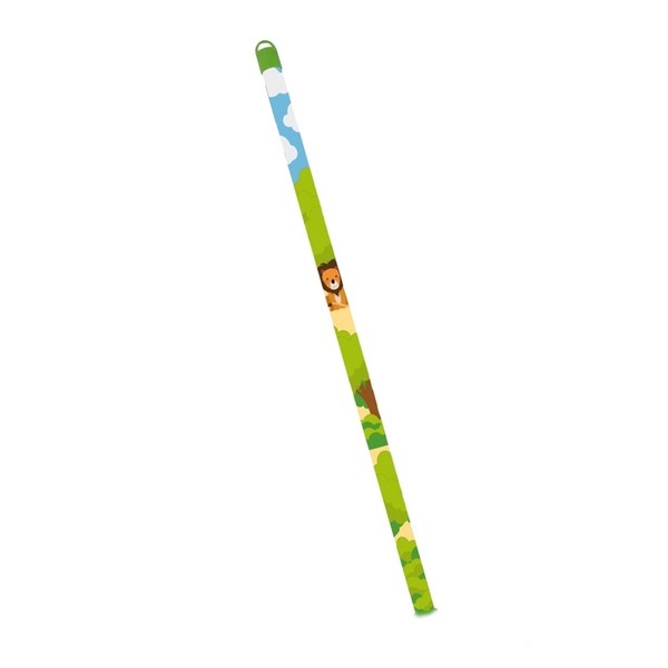 Bezem 83 cm Leeuw met Groen of Roze, haren van Kokosvezel