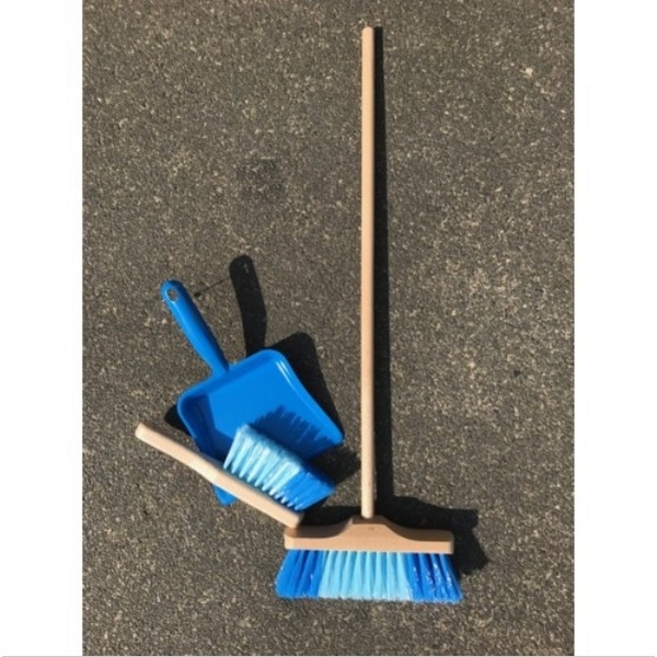 Bezemset Blauw (zachte bezem, zachte stoffer en blik)