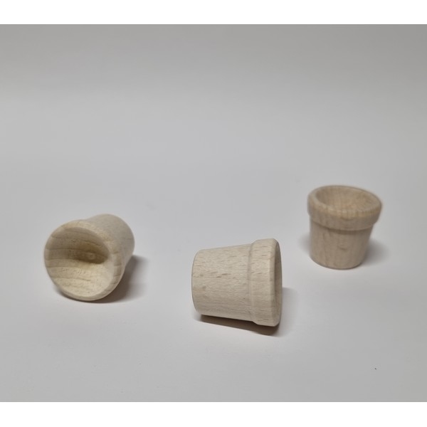 Bloempot(hoed) - 22 x 20 mm - beuken gebleekt