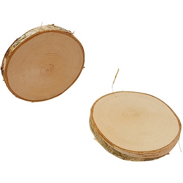 Boomschors berkenhout rond; Dia 9-10 cm (dikte 1cm)