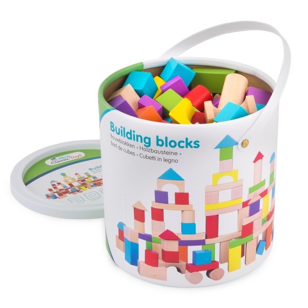 Bouwblokken in Ton - Gekleurd 100 stuks - New Classic Toys