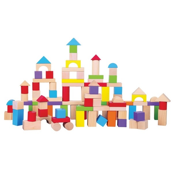 Bouwblokken in Ton - Gekleurd 100 stuks - New Classic Toys