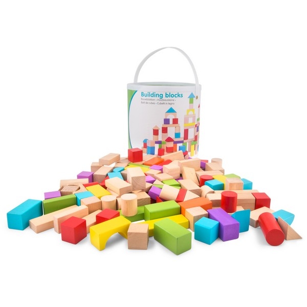 Bouwblokken in Ton - Gekleurd 100 stuks - New Classic Toys