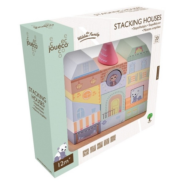 Bouwpuzzel huis pastel met dieren - Jouéco