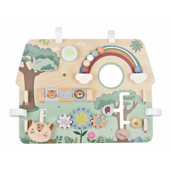 Box speelbord / Activity centre regenboog met houten opzet standaard S62219