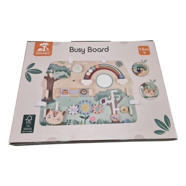 Box speelbord / Activity centre regenboog met houten opzet standaard S62219