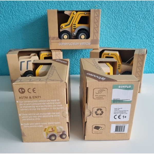 Bulldozer met rubbere wielen - Simply for kids, uitverkocht