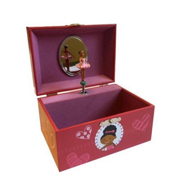 Byouxmuziekdoos Ballerina vol met Hartjes