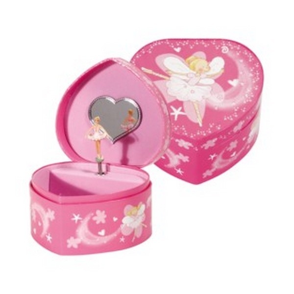Byouxmuziekdoos Hart Ballerina Roze (32142)