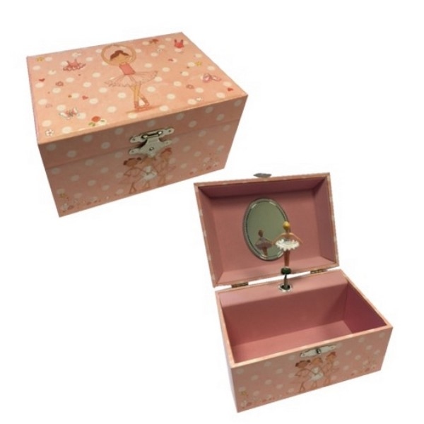 Byouxmuziekdoos Roze met stippen (37314)