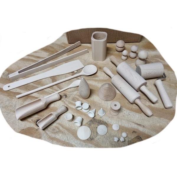 Deegroller beukenhout klein; lengte 22,5 cm