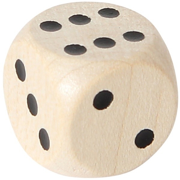 Dobbelsteen 18 mm Hout - Natuur
