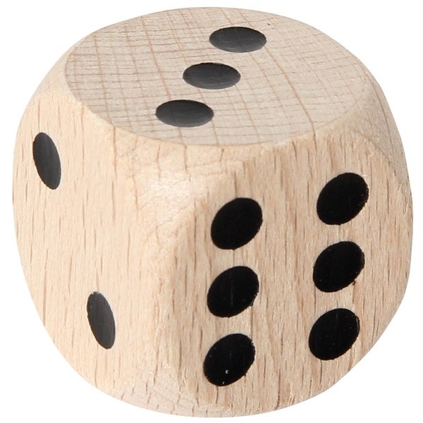Dobbelsteen 30 mm Hout - Natuur