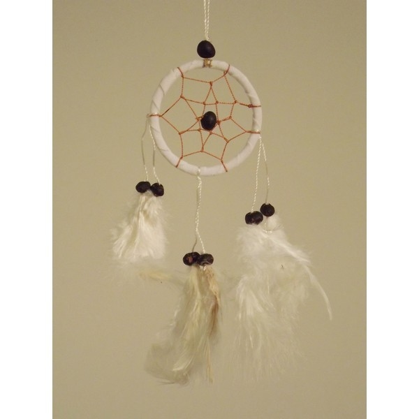 Dreamcatcher / Dromenvanger 6 cm Wit, uitverkocht