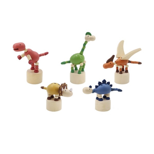 Drukpop Dino "Nieuw" 5 assortie in Display box, uitverkocht