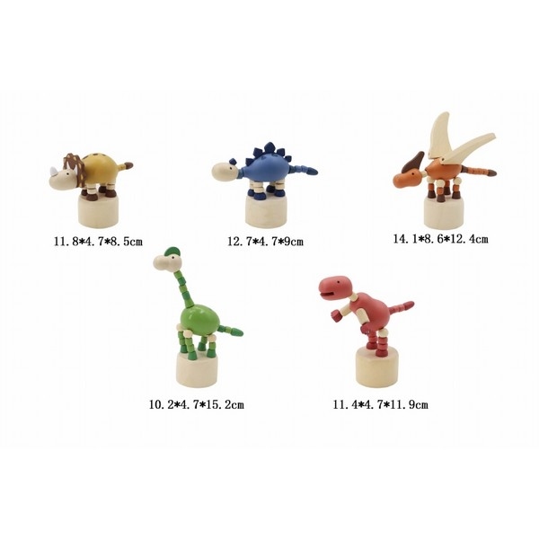 Drukpop Dino "Nieuw" 5 assortie in Display box, uitverkocht