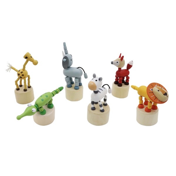 Drukpop Jungle dieren; 6 assortie(23465), uitverkocht
