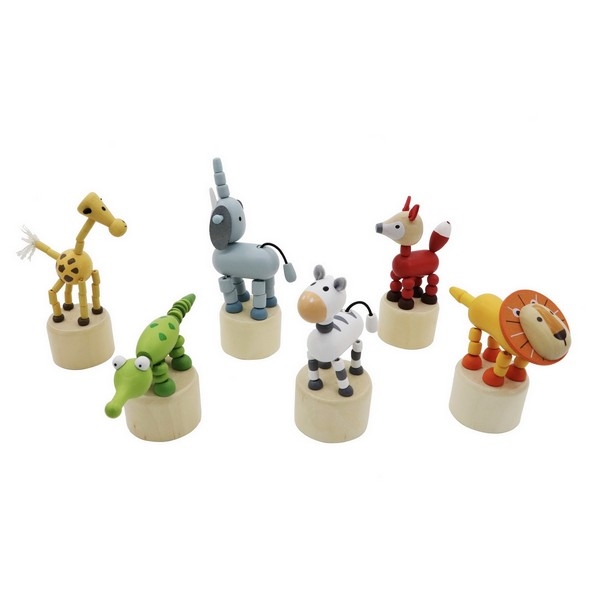 Drukpop Jungle dieren; 6 assortie(23465), uitverkocht
