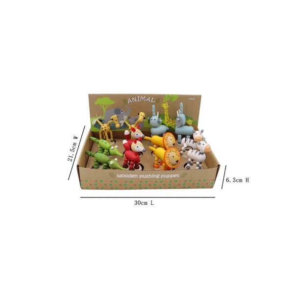 Drukpop Jungle dieren; 6 assortie in Display box (23465)