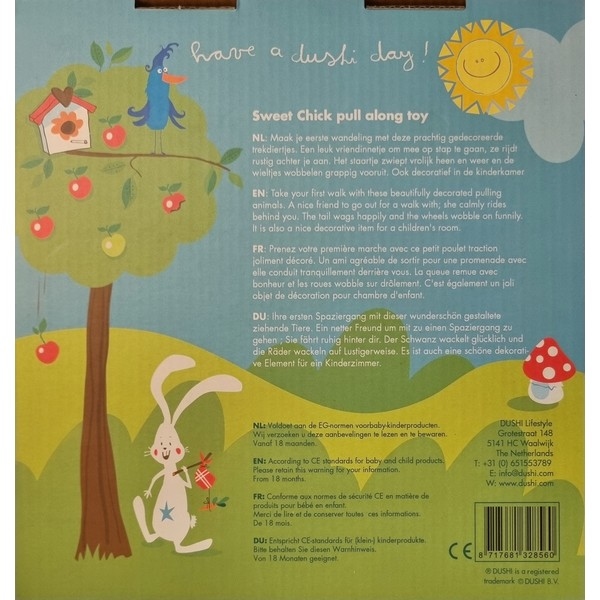 Dushi Pull Along Toy - Sweet Chicken, aanbieding
