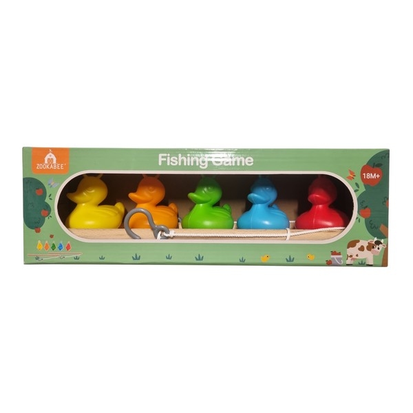Eenden vangspel met 5 kunststof eenden W61506 - Zookabee