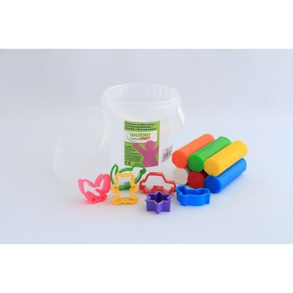 Fantasie Kneedwas Emmer Klein, 6 rollen, met 6 vormpjes
