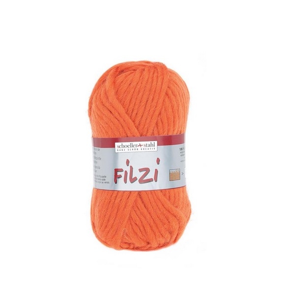 Filzi 100% viltwol 50 gram / bol kleur 007 oranje (nog 4x)
