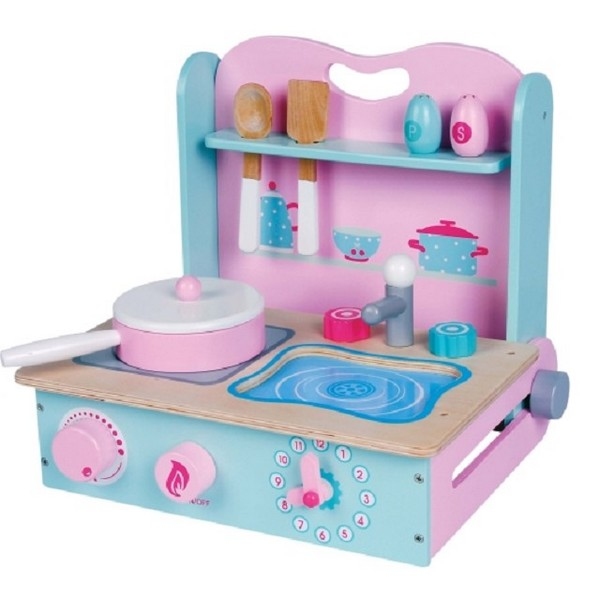 Fornuisje Roze/Blauw/Wit Opklapbaar - Lelin Toys