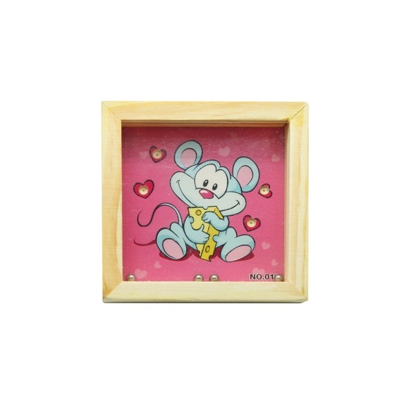 Geduldspel vierkant dieren 7,8 x7,8 x 2 cm - 5 soorten