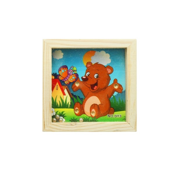 Geduldspel vierkant dieren 7,8 x7,8 x 2 cm - 5 soorten