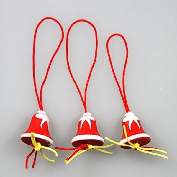 Gelukspoppetjes Kerstbel rood/wit 100 stuks (72006)