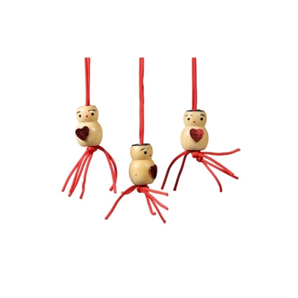Gelukspoppetjes met Hartje 2cm doosje 100 stuks