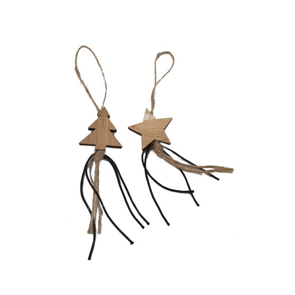Gelukspoppetjes Ster & Kerstboom naturel 100 stuks (70145)