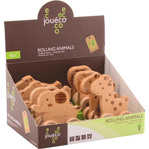 Grijpauto Rollende dieren Naturel - Jouéco (nog 8x)