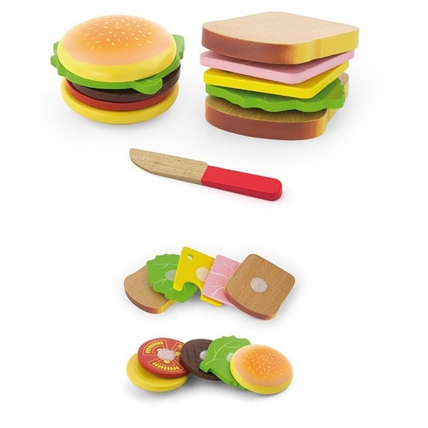 Hamburger en Sandwich set- 11 delig - Viga Toys