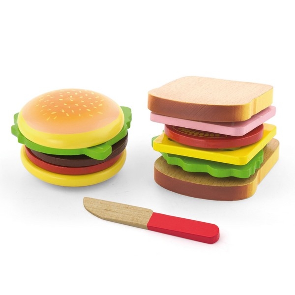 Hamburger en Sandwich set- 11 delig - Viga Toys